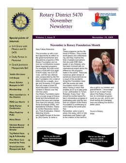 Rotary District 5470 November Newsletter