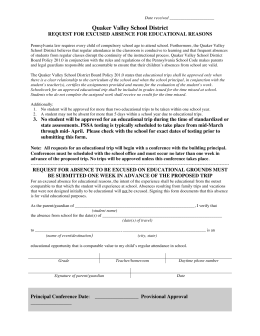 Excused Absence For Educational Reasons Request Form