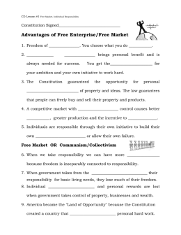 Advantages of Free Enterprise/Free Market