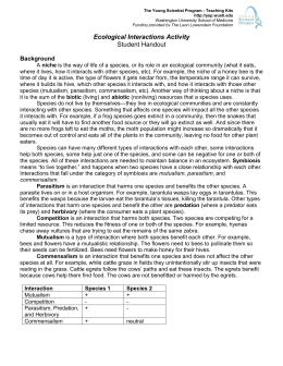Ecological Interactions Activity Student Handout