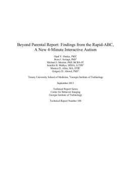Beyond Parental Report: Findings from the Rapid
