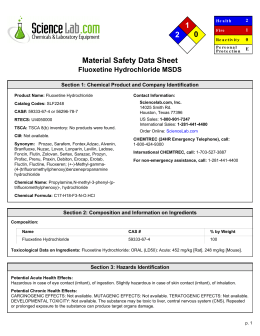 MSDS for Fluoxetine Hydrochloride