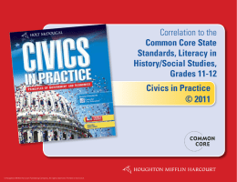 Civics in Practice © 2011 Correlation to the Common Core State
