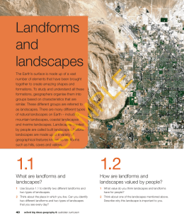 Chapter 1 – Landforms and Landscapes