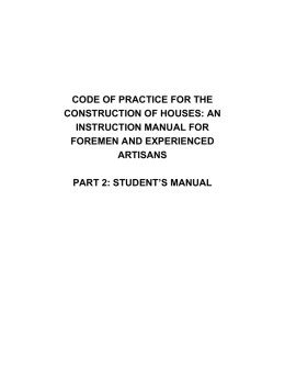 Code of Practice for the Construction of Houses