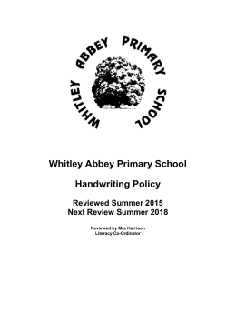 Handwriting policy - Whitley Abbey Primary School