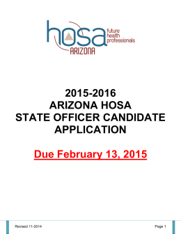 2015-2016 ARIZONA HOSA STATE OFFICER