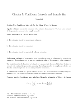 Chapter 7: Confidence Intervals and Sample Size