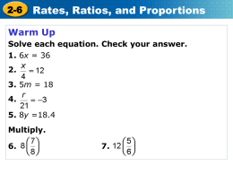2-6 Rates, Ratios, and Proportions