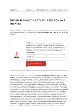 Guided Reading The Stage Is Set For War Answers