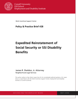 Expedited Reinstatement of Social Security or
