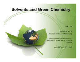 Solvents and Green Chemistry