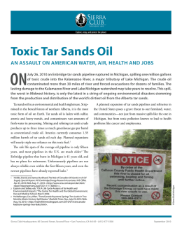 Toxic Tar Sands Oil - Dallas Sierra Club