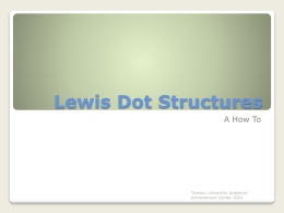 Lewis Dot Structures PowerPoint