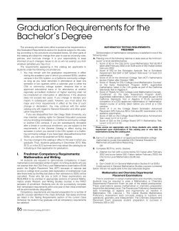 Graduation Requirements for the Bachelor`s Degree