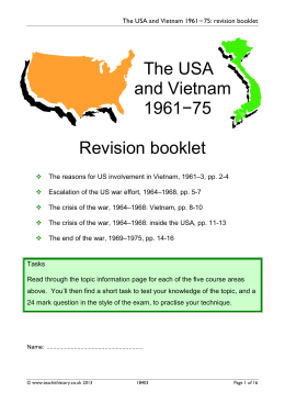 The USA and Vietnam 1961−75 Revision booklet