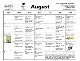 8 - August 2016 Calendar.pub - Lake Travis Community Library