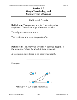 Graph Terminology and Special Types of Graphs