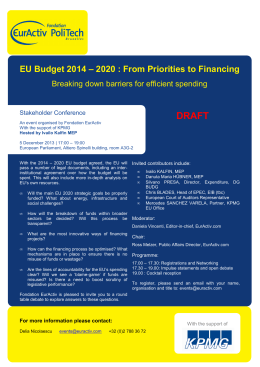 Financing EU Priorities 2014-2020