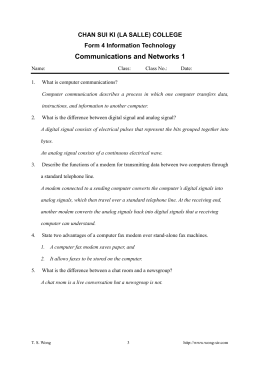 Communications and Networks 1