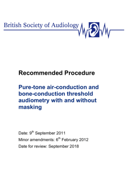 Recommended Procedure Pure-tone air