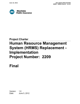 (HRMS) Replacement - Manitoba Public Insurance