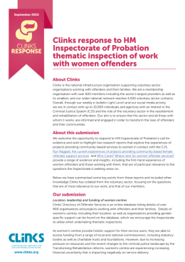 Clinks response to HM Inspectorate of Probation thematic inspection