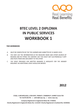 BTEC Public Services