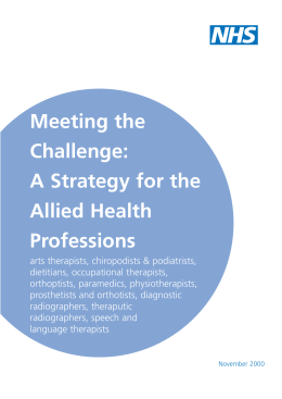 Meeting the Challenge: A Strategy for the Allied Health Professions