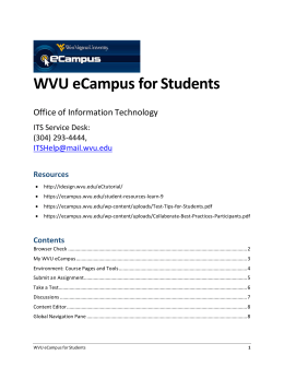 WVU eCampus for Students - WVU eCampus Information
