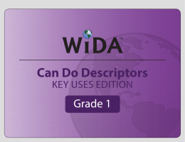 Can Do Descriptors, Key Uses Edition, Grade 1