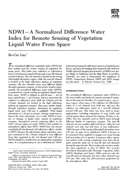 NDWI A Normalized Difference Water Index for Remote Sensing of