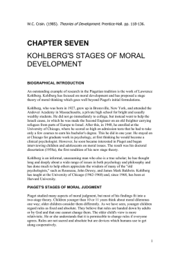 Lawrence Kohlberg`s moral development stages