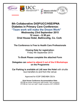 Diabetes in Primary Care Conference Booking Form