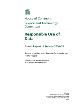 Responsible Use of Data - Publications.parliament.uk