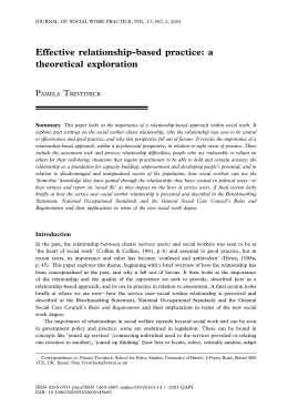 Effective relationship-based practice: a theoretical exploration