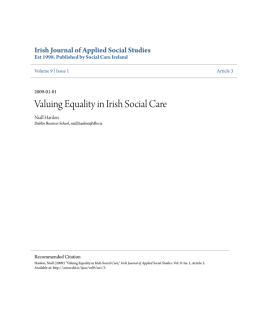 Valuing Equality in Irish Social Care