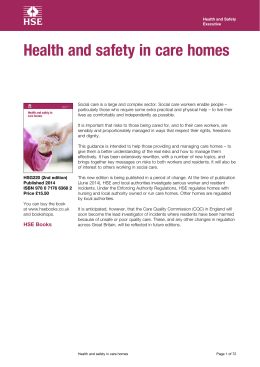 Health and safety in care homes