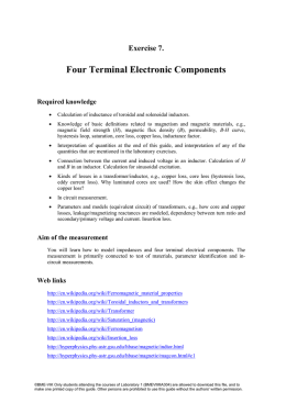 Exercise 7. Four Terminal Electronic Components