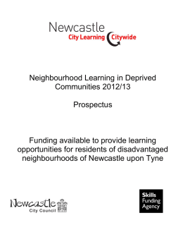 Neighbourhood Learning in Deprived Communities 2012/13