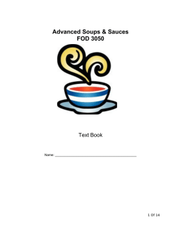 Advanced Soups and Sauces