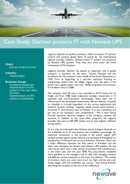 Case Study: Dachser protects IT with Newave UPS