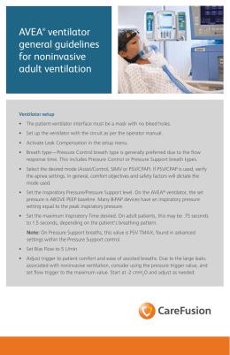 AVEA® ventilator general guidelines for noninvasive