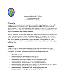 Lexington Middle School Assessment Policy
