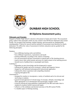 DUNBAR HIGH SCHOOL IB Diploma Assessment policy
