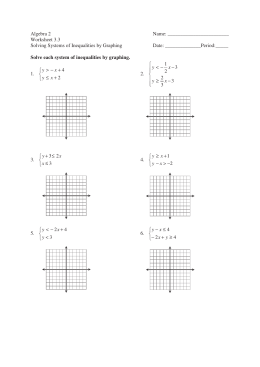 Worksheet 3.3 Solving Systems of Inequalities by Graphing Date