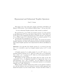 Hyponormal and Subnormal Toeplitz Operators