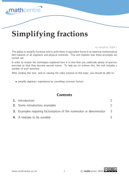 Simplifying fractions