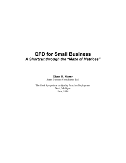 QFD for Small Business