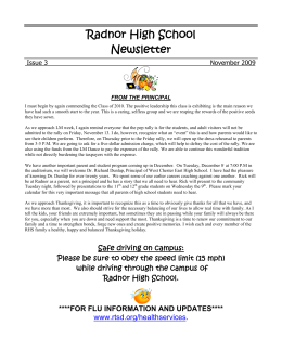 November Newsletter - Radnor Township School District